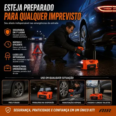 Kit automotivo pronto para imprevistos na estrada